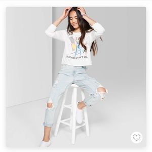 NWT Wild Fable Distressed High Rise Mom Jeans